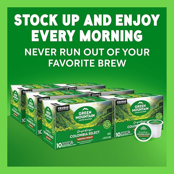 Green Mountain Coffee Roasters Colombia Select, Keurig Single Serve K-Cup Pods, Medium Roast Coffee, 60 Count, (6 Packs of 10)