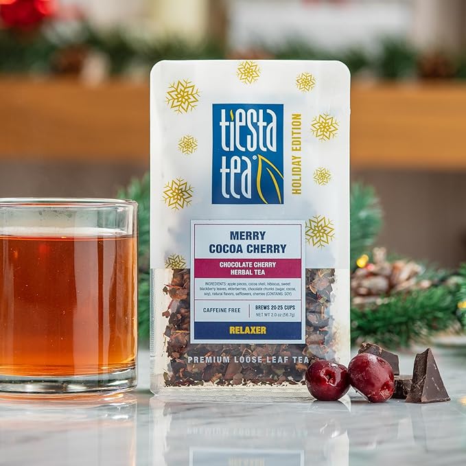 Tiesta Tea - Santa's Bag Tea Gift Set, High to Non-Caffeinated Assorted Blends, 5 Individual Resealable Pouches for Hot & Iced Brews Variety Pack, Black, Rooibos, and Herbal