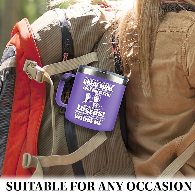 Gifts for Mom from Daughter, Son - Christmas Gifts for Mom, Wife, Women - Moms Birthday Gift Ideas, Cool Birthday gifts for Moms, Mothers - Best mom Mug, moms Coffee Mug 14 Oz Stainless Steel