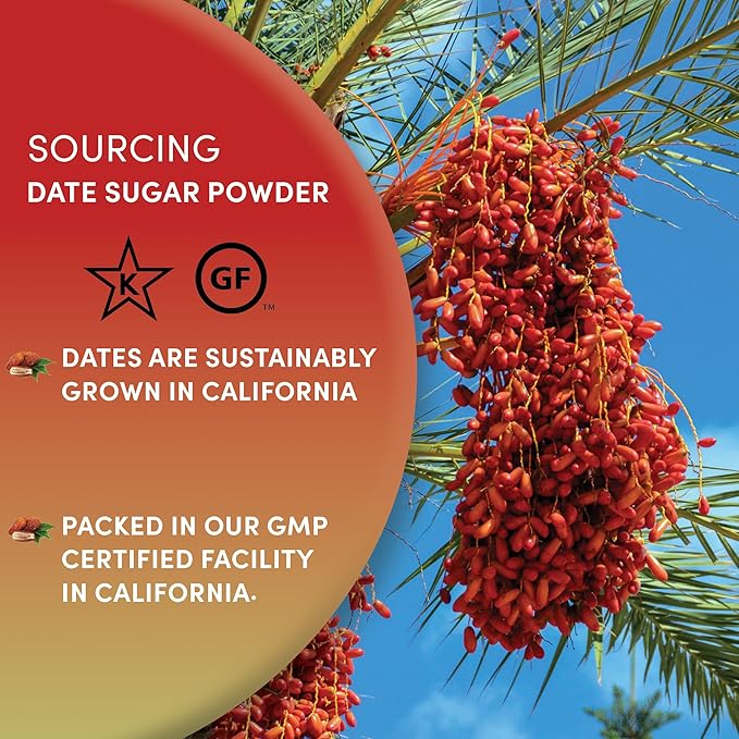 Worldwide Botanicals Date Sugar Fine Powder - 1 lb - 100% Pure Dried Dates, Natural Whole Food Sweetener for Baking, Nutrient Rich with Fiber, Gluten-Free - 16 ounces