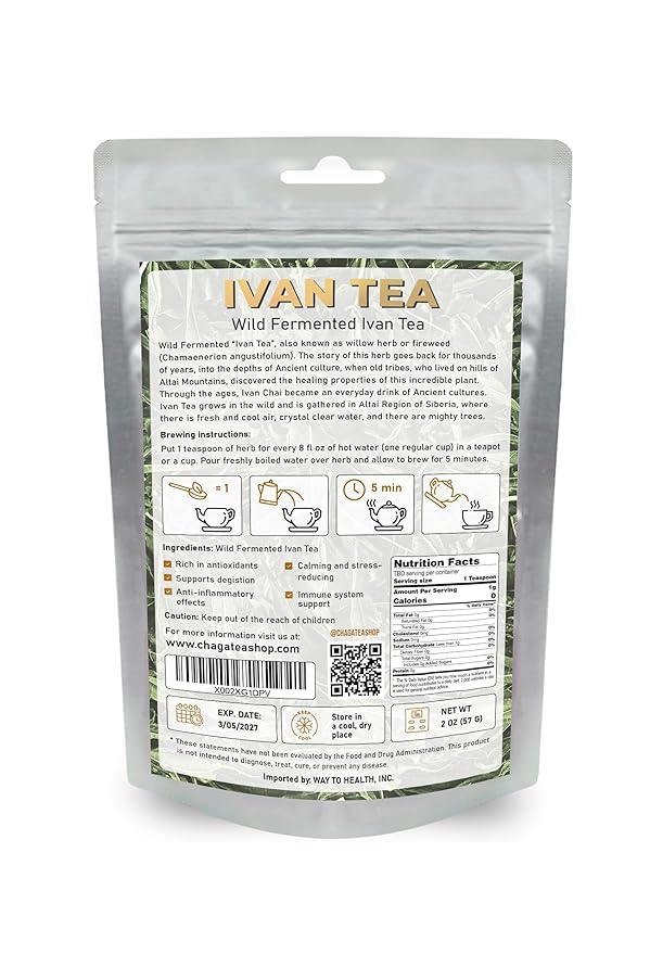 Siberian Fermented Wild Ivan Chai Loose Herbal Tea All Natural, No Caffeine (NET WT 2 OZ (57G))