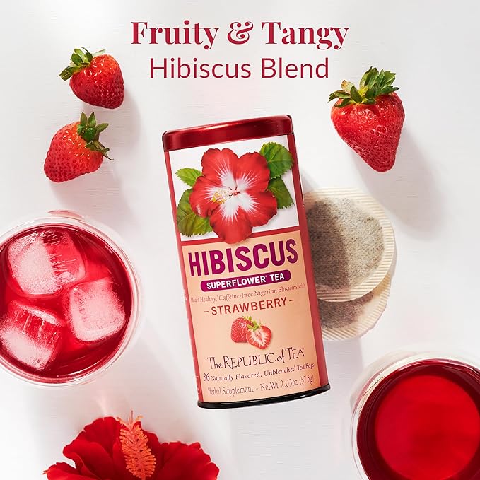 The Republic of Tea - Strawberry Hibiscus Tea, 36 Count