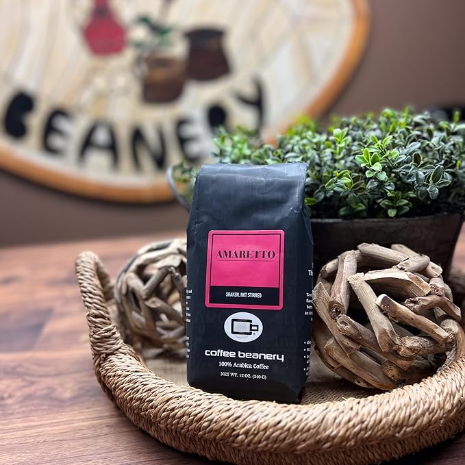 Amaretto Flavored Coffee, Specialty Arabica Coffee, Medium Roast, 12 ounce, Coarse