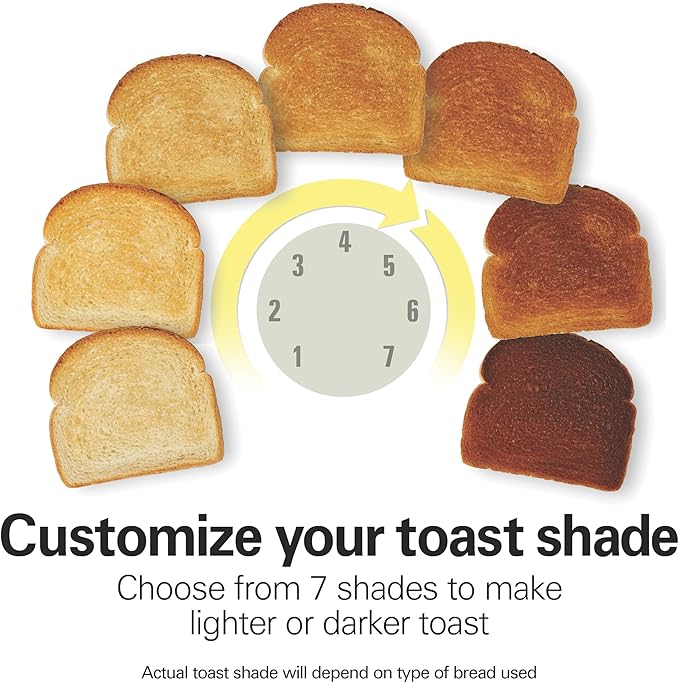 Hamilton Beach Gourmet 2 Slice Slot Toaster with Extra Long & Wide Slots, Sure-Toast Technology, Shade Selector with 7 Browning Levels, Bagel Setting, Matte Black and Stainless Steel (22996)