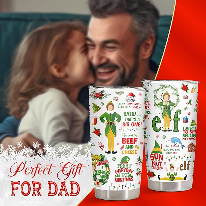 34HD Gifts for Christmas, Christmas Tumbler with Lid 20 oz Stainless Steel, Birthday Gifts for Women