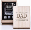 Personalized Whiskey Gifts for Dad- 11 Oz Engraved Custom Engraved Whiskey Glass in Wooden Box - Father's Day Present, Dad Birthday Gifts From Daughter, Wife or Son - Old Fashion Glass for Daddy