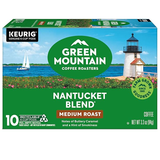 Green Mountain Coffee Roasters Nantucket Blend, Keurig Single Serve K-Cup Pods, Medium Roast Coffee, 60 Count, (6 Packs of 10)