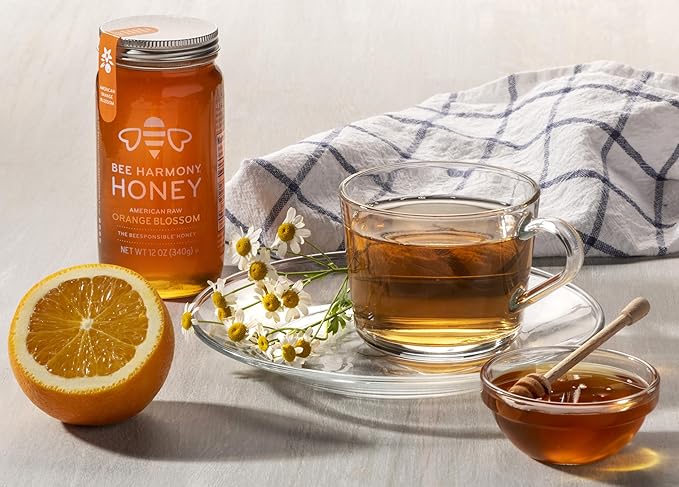 Bee Harmony Orange Blossom Raw Honey, 12 OZ (Pack of 2), from California