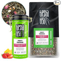 Tiesta Tea - Fruity Paradise, Loose Leaf, Strawberry Pineapple Green Tea, Premium Blend, Medium Caffeinated Green, Make Hot or Iced, Up to 250 Cups, 16oz Bulk Pouch & 4oz Refillable Tin Combo