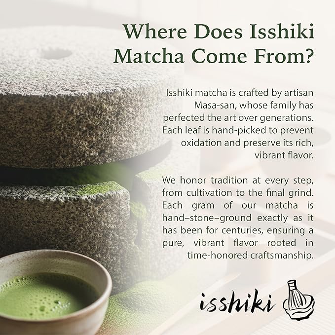 Isshiki Matcha Powder – Premium Ceremonial Grade Samidori Green Tea from Uji, Japan – Exceptional Authentic Japanese Matcha - Quality 30g Tin - 20 Servings