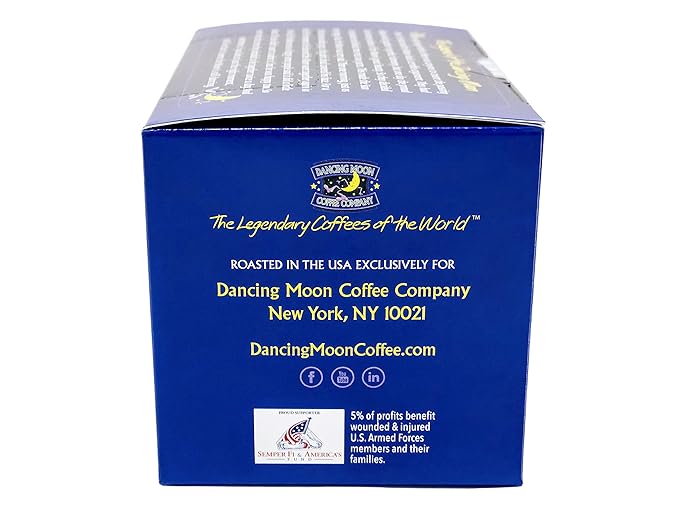 Dancing Moon Coffee Pods - 100% Jamaica Blue Mountain Medium Roast - K-Cup Compatible Keurig Coffee Pods - Small-Batch Crafted, Supports Military Charity (2 Pack)