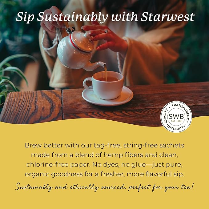 Starwest Botanicals Organic Dandelion Root Tea - Cleansing Herbal Tea, Caffeine Free, Natural Elimination Support, USDA Organic Dandelion Root Roasted, Non GMO - Bulk Pack, 100 Tea Bags