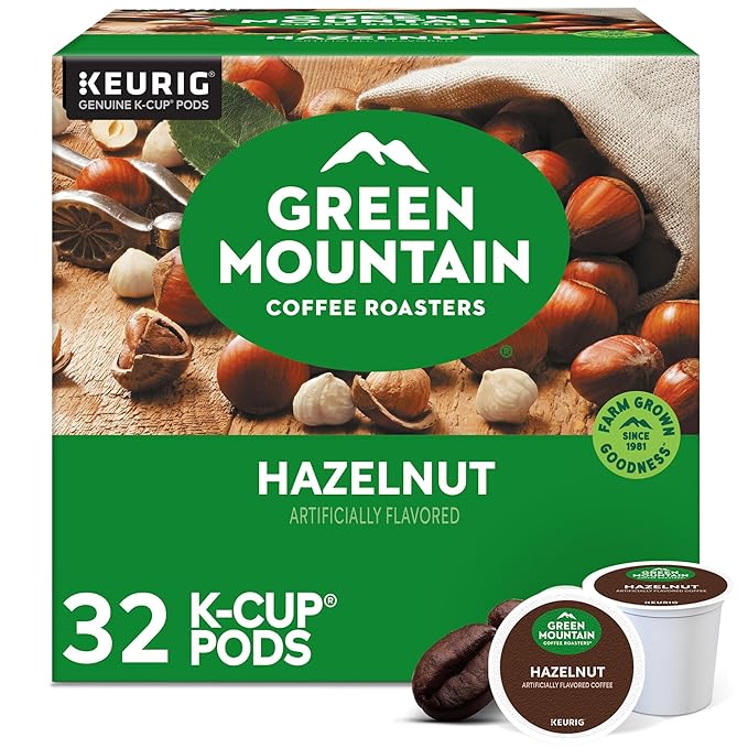 Green Mountain Coffee Roasters Hazelnut Keurig Single-Serve K-Cup Pods, Light Roast Coffee, 32 Count