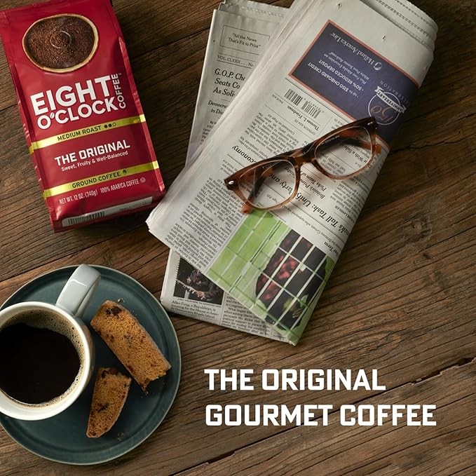 Eight O'Clock Coffee 100% Colombian Peaks Ground Coffee, Medium Roast, 20 Ounce (Pack of 1) - Rich, Winey & Full Bodied