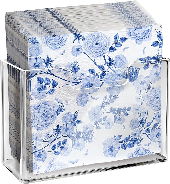 Acrylic Napkin Holder for Table – Clear Square Dispenser for Paper Napkins, Modern Square Paper Napkin Holders for Kitchen, Dinner Table Guest Napkin Holder for Home, Hotel, Restaurant