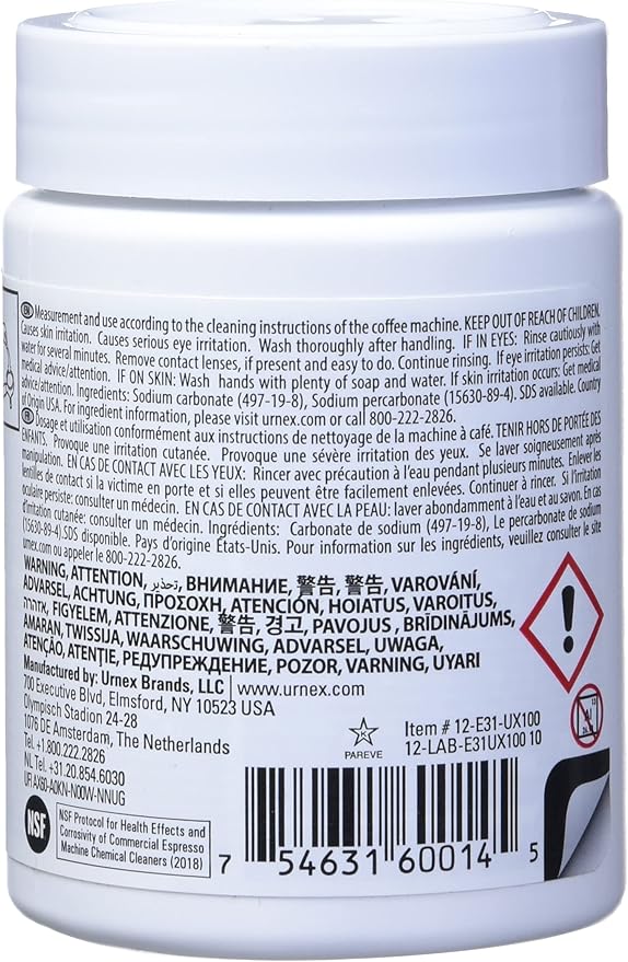 Urnex Cafiza Professional Espresso Machine Cleaning Tablets, 100 Count