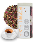EZR Leaf Sweet Rose Black Tea – Loose Leaf Rose Fruit Tea, Floral & Fruity Blend, Low Caffeine Canister 1.76 Ounce