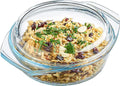 SIMAX Casserole Dish with Lid, 1 Quart Round Glass Casserole, Baking Dish, Oven, Microwave, Dishwasher Safe, Yellow, Borosilicate Glass, 946.35 cm