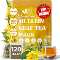 FreshDrinkUS, Premium 120 Mullein Leaf Tea Bags For Lung, 100% Natural & Pure from Mullein Leaves. Loose Leaf Mullein Herbal Tea. Made with Natural Material Tea Bags. No Sugar, No Caffeine, No Gluten, Vegan.