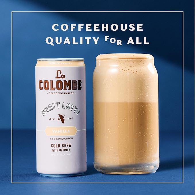 La Colombe Coffee, Oatmilk Vanilla Latte, 11 fl oz Cans (Pack of 12), Coffeehouse Quality Cold Brew, Specialty Grade Coffee Beans, Ready-to-Drink On-the-Go