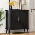 Lulive Black Buffet Cabinet, Sideboard Buffet Storage Cabinet with Sliding Doors, Modern Bar Cabinet for Kitchen & Dining Room