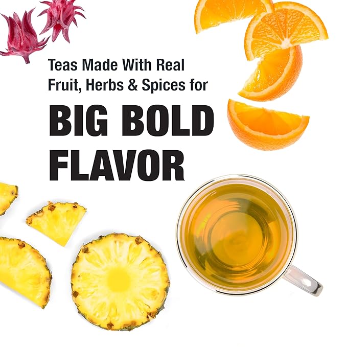 Tiesta Tea - Maui Mango Mango Pineapple Herbal Tea Premium Loose Leaf Tea Blend Non-Caffeinated Fruit Tea Make Hot or Iced Tea & Brews Up to 25 Cups - 2.2 Ounce Resealable Pouch (Pack of 4)