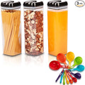 Airtight Food Storage Containers Durable Food Containers to Keep Food Fresh – Tidy Your Kitchen Using Our Pantry Storage – Airtight Containers for Organizing - 3pc set
