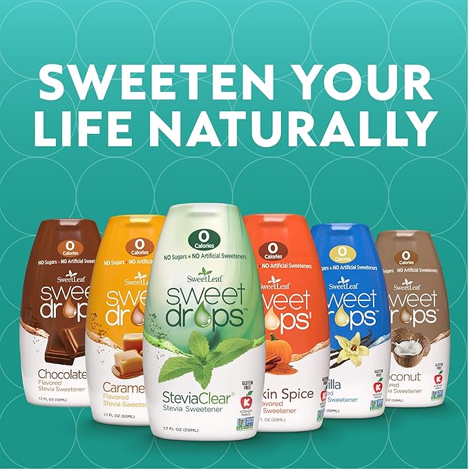 SweetLeaf Sweet Drops - Flavored Stevia Liquid Sweetener, Stevia Extract, Zero Calories, Gluten Free, Keto Friendly, Non GMO, Natural Flavor, Sugar Alternative - Pumpkin Spice, 1.7 Fl Oz (Pack of 3)