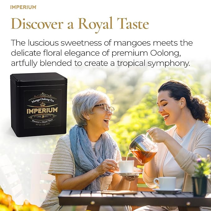 Imperium Mango Oolong Tea Loose Leaf (4oz), Hand-Picked Premium Oolong, Brews 100 Cups, Natural Beverage for Well-Being, Harmonious Floral Undertones, Tropical Sweetness and Smooth Fruity Taste