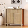 Fluted Buffet Cabinet with Drawers,32'' Sideboard Storage Cupboard Adjustable Shelves for Dinning Room, Kitchen, Living Room,Coffee Bar (32''-Wood)