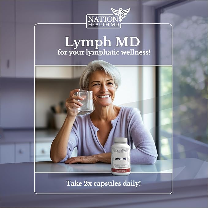 Lymph MD - Lymphatic Drainage Supplement - with Bromelain, Echinacea, Burdock Root, Dandelion, Rutin, Kelp & More - Lymph System Support for Women & Men - 60 Capsules