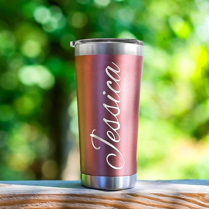 Be Burgundy Personalized Tumbler with Engraved Name - 12 Designs, 30 Oz Coffee Tumbler with Slider Lid, Purple, Double Wall Insulated - Gift for Women, Mom, Personalized Birthday Gift for Her