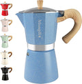 Mongdio Stovetop Espresso Maker Moka Pot, Cuban Coffee Maker Stove top coffee maker Moka Italian Espresso Greca Coffee Maker Brewer Percolator, 12 Espresso Cups, 20 oz - Blue