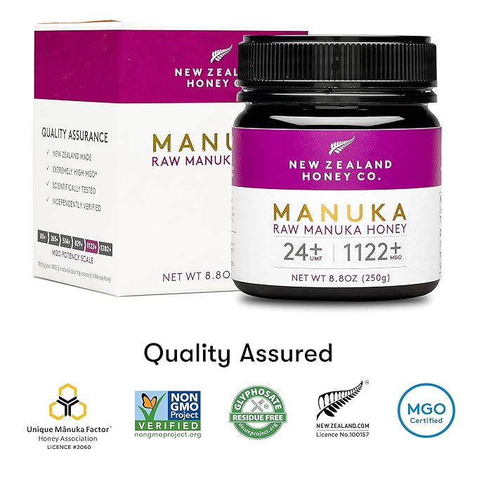 New Zealand Honey Co. Raw Manuka Honey UMF 24+ / MGO 1122+ | UMF Certified | 8.8oz | Pure Raw Honey