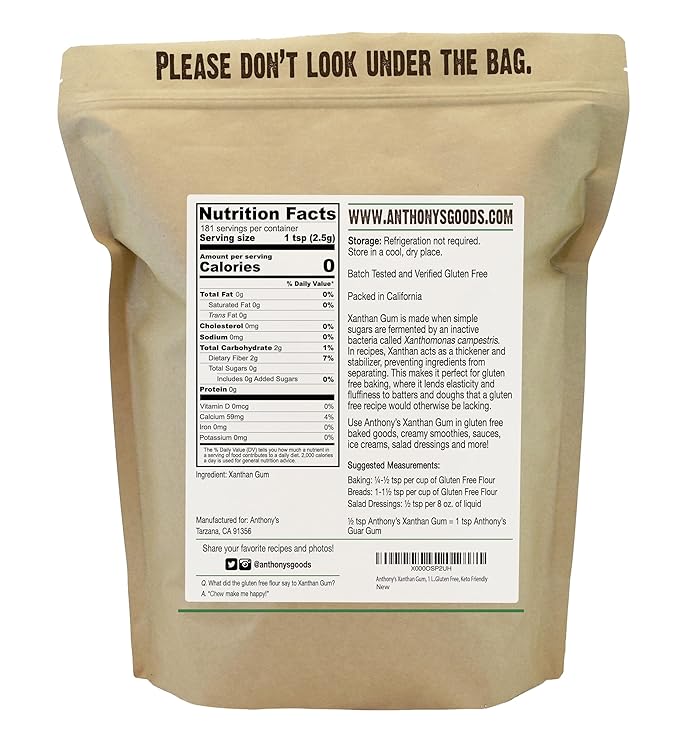 Anthony's Xanthan Gum, 1 lb, Batch Tested Gluten Free, Keto Friendly, Product of USA (Pack of 2)