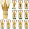 LemonRoad 12 Pcs Matcha Whisk Bulk 100 Prong Bamboo Whisk for Matcha Powder Traditional Japanese Chasen Handcrafted Organic Bamboo Stirrer Mixer Brush Authentic Ceremonial Tea Preparation Starter