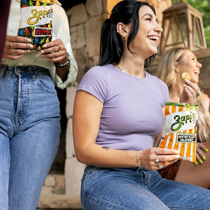 Zapp’s New Orleans Kettle-Style Potato Chips Hotter â€˜n Hot Jalapeno Flavor (2 oz Bags, 25 Count), Crunchy Chips with a Spicy Kick, Perfect On-The-Go, Gluten Free Snack