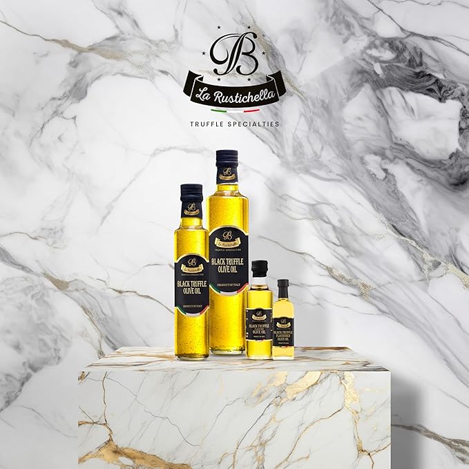 La Rustichella - Black Truffle Olive Oil 3.38 fl oz (100 ml) - 100% Made in Italy | Vegan, Gluten-Free, Cholesterol-Free