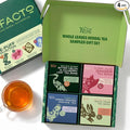 Tea Facto Herbal Tea Sampler Set Depuff Collection with Bitter Melon, Mulberry Leaf, Ginger, Pear & Green Grapes Jasmine - Fancy Tea Sampler Gift Set Box - Natural Fiber, Zero Added Sugar - 40 Count