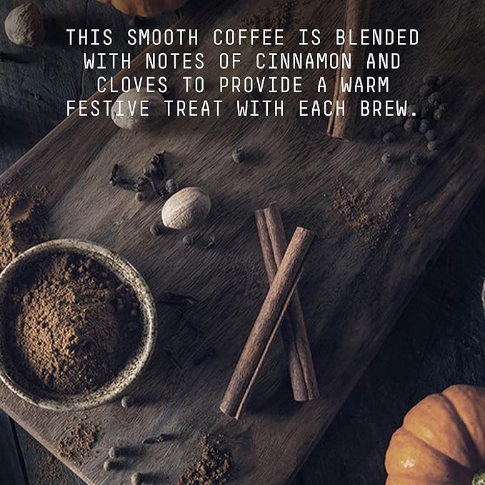 Stone Street Flavored Ground Coffee, Pumpkin Spice, Freshly Roasted, 100% Colombian Arabica, Gourmet Coffee, Holiday Flavor, Medium Roast, 1 LB