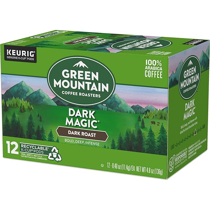Green Mountain K-Cups Dark Roast, 0.4 ounce, 12 count (4.8oz net)