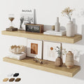 Fun Memories 36 Inch Floating Shelves, Wall Shelves Set of 2 for Bathroom/Living Room/Bedroom/Kitchen, Wall Mounted Floating Shelf for Home Decor with Invisible Brackets, Oak