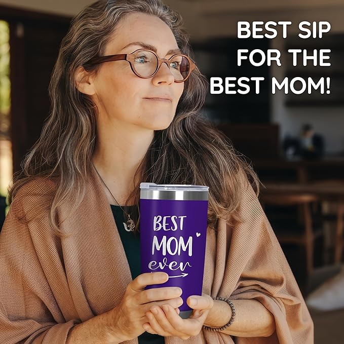 TEEZWONDER Mom Birthday Gifts from Daughter Son - 20 oz Stainless Steel Insulated Coffee Tumbler with Lid - Birthday Gifts for Mom, Mama Gift Ideas, Gift for Mother in Law Stepmom