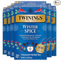 Twinings Winter Spice Herbal Tea Individually Wrapped, 20 Count (Pack of 6), Camomile, Apple, Cinnamon, & Clove, Caffeine-Free, Enjoy Hot or Iced, 120 Teabags