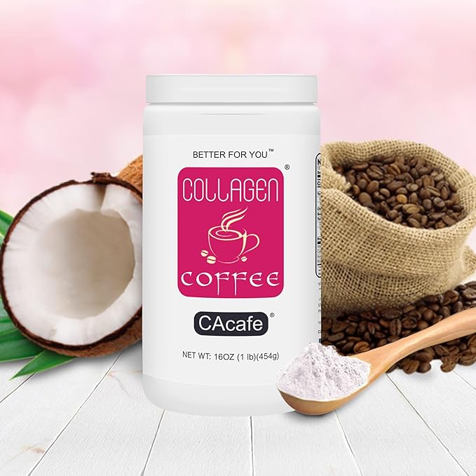 CAcafe Collagen Coffee | No Added Sugar, 13g Protein | Ultimate Superfoods Blend of Collagen, Coconut, and Colombian Coffee | Hot or Cold Instant Mix | Non-GMO | 12.7oz Each (2-Pack)