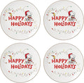 Lenox 896321 Snoopy Christmas Accent Plates, Set of 4, Holiday Dinnerware