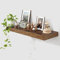 12 Inch Deep Floating Shelves | 36 Inch Brown Floating Shelves | 36" W x 12" D Rustic Wood Shelves for Wall | Deep Brown Shelves for Living Room Bathroom Laundry Room Kitchen