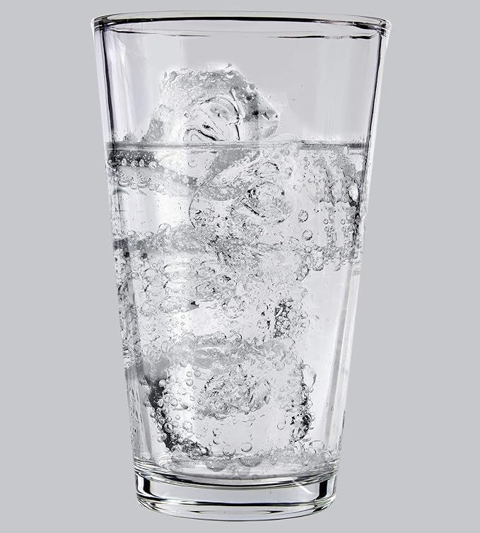 Pint Beer Glasses Set of 4 – 16 oz Tall Clear Drinking Glasses and All Purpose Tumblers – Heavy Base Cocktail, Water, Juice Glass – Pub Style Design For Home Dining, Bars, and Parties