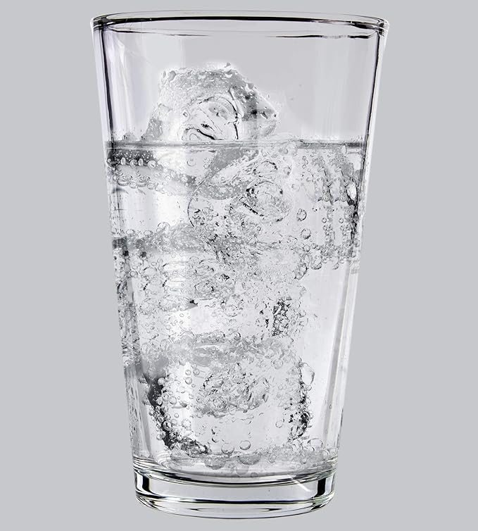 Pint Beer Glasses Set of 6 – 16 oz Tall Clear Drinking Glasses and All Purpose Tumblers – Heavy Base Cocktail, Water, Juice Glass – Pub Style Design For Home Dining, Bars, and Parties