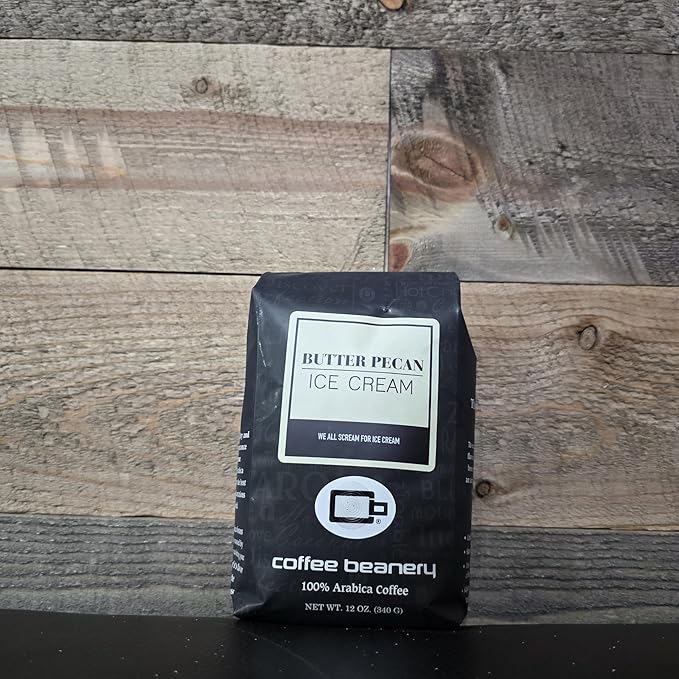 Butter Pecan Ice Cream Flavored Coffee, Specialty Arabica Coffee, Medium Roast, 12 ounce, Very Fine